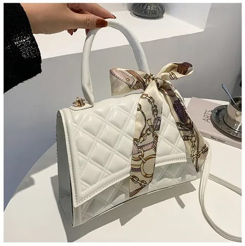 Square Bag Lock For Women 2024 New Small Bowknot Silk Scarf Bag Fashion Simple Western Style Single Shoulder Bag